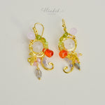 ต่างหูลวดทองเหลืองทำมือดีไซน์ไม่ซ้ำใครพร้อมหินธรรมชาติ #8