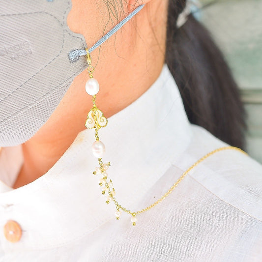 Crown Flower Pearl Chain for Glasses and Face Masks