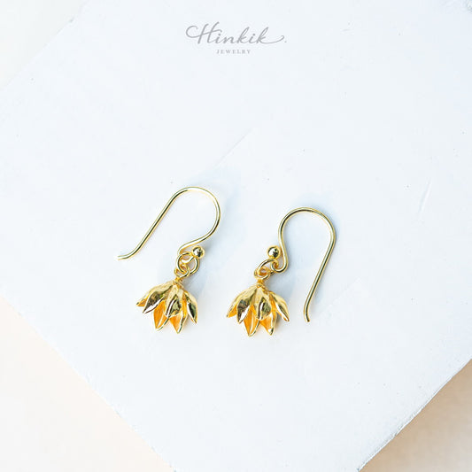 Single Pikul Flower (Spanish Cherry) Earrings – 18K Gold Color (Nickel Free) ✨