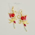 ต่างหูลวดทองเหลืองทำมือดีไซน์เก๋ไก๋พร้อมหินธรรมชาติ #7