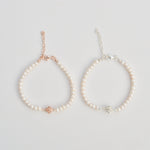 Ruk Flower Charm Bracelet with Genuine Freshwater Pearls | Sterling Silver or Rose Gold-Plated