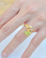 Jasmine Flower Ring with Pearl and Genuine Stones