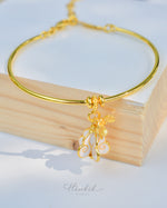 Ruk Flower Bangle Bracelet - 18K Gold-Plated
