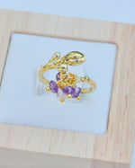 Jasmine Flower Ring with Pearl and Genuine Stones