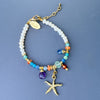 Starfish Bracelet with Real Pearls and Natural Stones