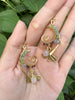 Unique Handmade Brass Wire Earrings with Natural Stone Accents #2