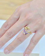 Jasmine Flower Ring with Pearl and Genuine Stones