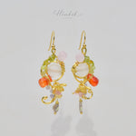 ต่างหูลวดทองเหลืองทำมือดีไซน์ไม่ซ้ำใครพร้อมหินธรรมชาติ #8