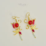 ต่างหูลวดทองเหลืองทำมือดีไซน์เก๋ไก๋พร้อมหินธรรมชาติ #7