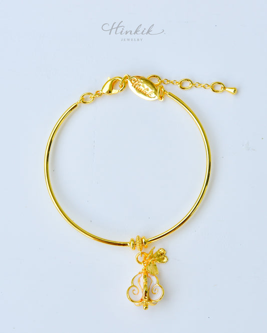 Ruk Flower Bangle Bracelet - 18K Gold-Plated