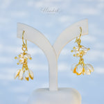 Jasmine Flower Dangle Earrings with Genuine Pearls