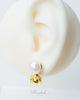 Jasmine Bloom Freshwater Pearl Stud Earrings | 10mm Premium Pearl | 18K Gold Color Finish