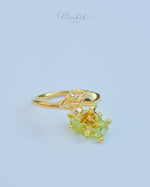 Jasmine Flower Ring with Pearl and Genuine Stones