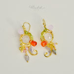 ต่างหูลวดทองเหลืองทำมือดีไซน์ไม่ซ้ำใครพร้อมหินธรรมชาติ #8