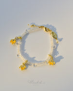 Pikul Flower Bracelet | Moonstone & White Topaz Bracelet (Bullet Wood Flower)