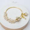 Flower Crown Garland Half Bangle Bracelet Beaded with Freshwater Pearls