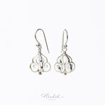 Dok Ruk (Crown Flower) Earrings (Rhodium Plated) | Hinkik Jewelry