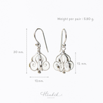 Dok Ruk (Crown Flower) Earrings (Rhodium Plated) | Hinkik Jewelry
