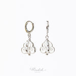 Dok Ruk (Crown Flower) Earrings (Rhodium Plated) | Hinkik Jewelry