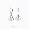 Dok Ruk (Crown Flower) Earrings (Rhodium Plated) | Hinkik Jewelry