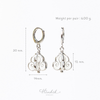 Dok Ruk (Crown Flower) Earrings (Rhodium Plated) | Hinkik Jewelry