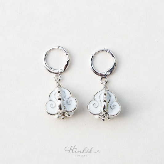 Dok Ruk (Crown Flower) Earrings (Rhodium Plated) | Hinkik Jewelry