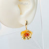 Golden-Tone Double Desert Rose Earrings with Carnelian