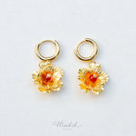 Golden-Tone Double Desert Rose Earrings with Carnelian