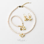 Jasmine Pearl Necklace – White Enamel Flower