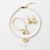 Jasmine Pearl Necklace – White Enamel Flower