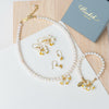 Jasmine Pearl Necklace – White Enamel Flower