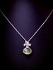 Sterling Silver Necklace with Lemon Chalcedony Drop & Silver Flower