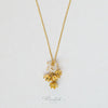 Pikul Flower Pendant Necklace with Authentic Moonstone, Gold-Plated Stainless Steel, Minimalist Auspicious Jewelry (For Work / Events / Gifts)