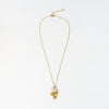 Pikul Flower Pendant Necklace with Authentic Moonstone, Gold-Plated Stainless Steel, Minimalist Auspicious Jewelry (For Work / Events / Gifts)