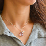 Pikul Flower Necklace with Amethyst | Sterling Silver 925 | Thai Floral Pendant by Hinkik Jewelry