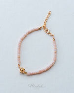 Dok Rak Crown Flower Pink Opal Bracelet – Rose Gold-Plated Silver