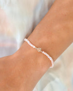 Dok Rak Crown Flower Pink Opal Bracelet – Rose Gold-Plated Silver