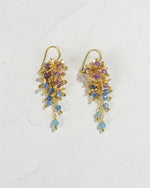 Purple Wreath Flower Earrings | Natural Amethyst, Kyanite & Aquamarine by Hinkik Jewelry