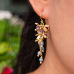 Purple Wreath Flower Earrings | Natural Amethyst, Kyanite & Aquamarine by Hinkik Jewelry