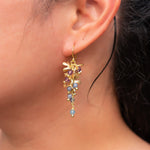 Purple Wreath Flower Earrings | Natural Amethyst, Kyanite & Aquamarine by Hinkik Jewelry