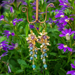 Purple Wreath Flower Earrings | Natural Amethyst, Kyanite & Aquamarine by Hinkik Jewelry
