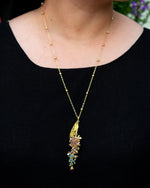 Purple Wreath Flower Necklace | Natural Amethyst, Kyanite & Aquamarine by Hinkik Jewelry