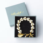 Ruk Flower Bracelet – White Italian Enamel on Polished Brass