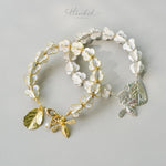 Ruk Flower Bracelet – White Italian Enamel on Polished Brass