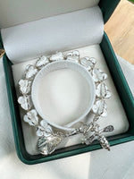 Ruk Flower Bracelet – Sterling Silver with White Enamel