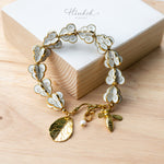 Ruk Flower Bracelet – White Italian Enamel on Polished Brass