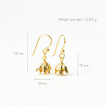 Single Pikul Flower (Spanish Cherry) Earrings – 18K Gold Color (Nickel Free) ✨