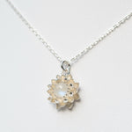 Blooming Lotus Necklace – Sterling Silver 925 with Moonstone / Aquamarine