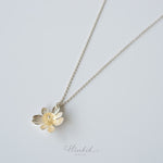 Sterling Silver 925 Necklace with Wild Orchid Pendant & Citrine Gemstone