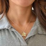 Sterling Silver 925 Necklace with Wild Orchid Pendant & Citrine Gemstone